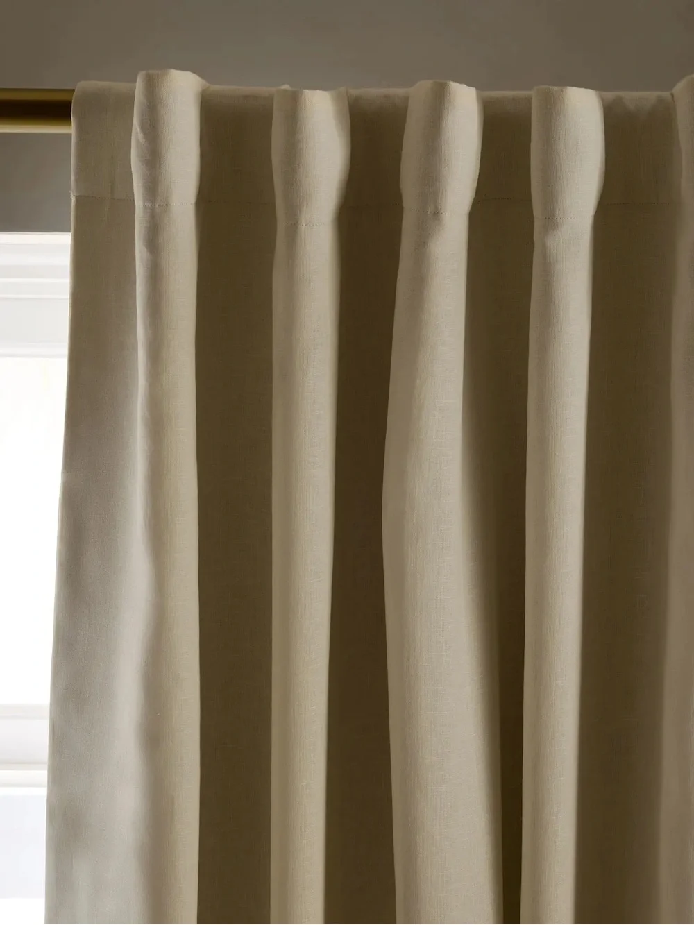 QUINCE 1 96x120 European Linen True Blackout Curtain Ivory 0300